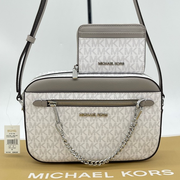 Michael Kors Handbags - Michael Kors Large EW Zip Chain Xbody Bag & Card Case Wallet